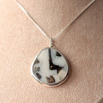 Load image into Gallery viewer, Dawn Collection. Silver Organic Circle Necklace with florals
