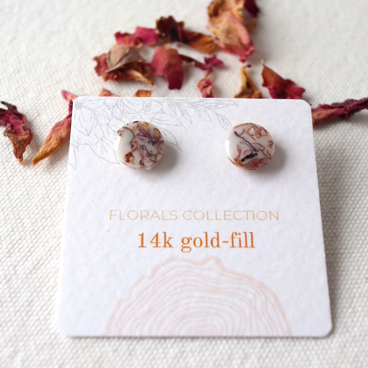 Rose petal earring studs by Wild Blue Yonder