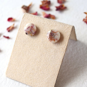 Rose petal earring studs by Wild Blue Yonder